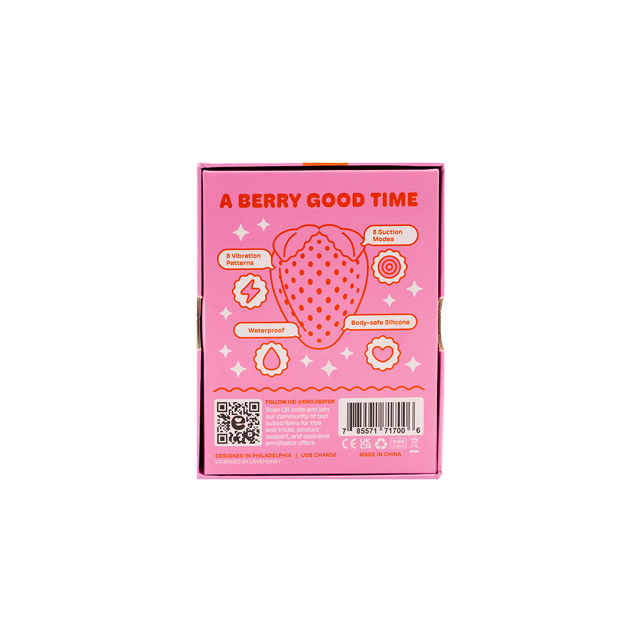 Strawberry Emojibator Suction Vibrator